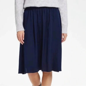 NWT St. Tropez blue knee length linen skirt XL